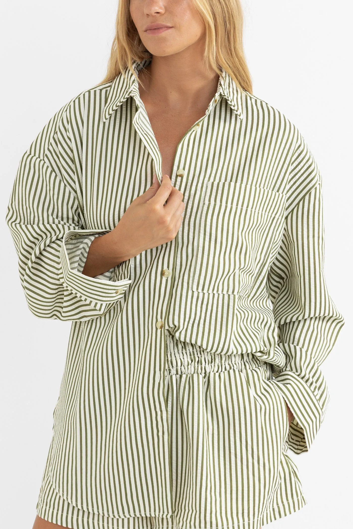 Cove Stripe Long Sleeve Shirt sold by Rhythm. product image thumbnail 2