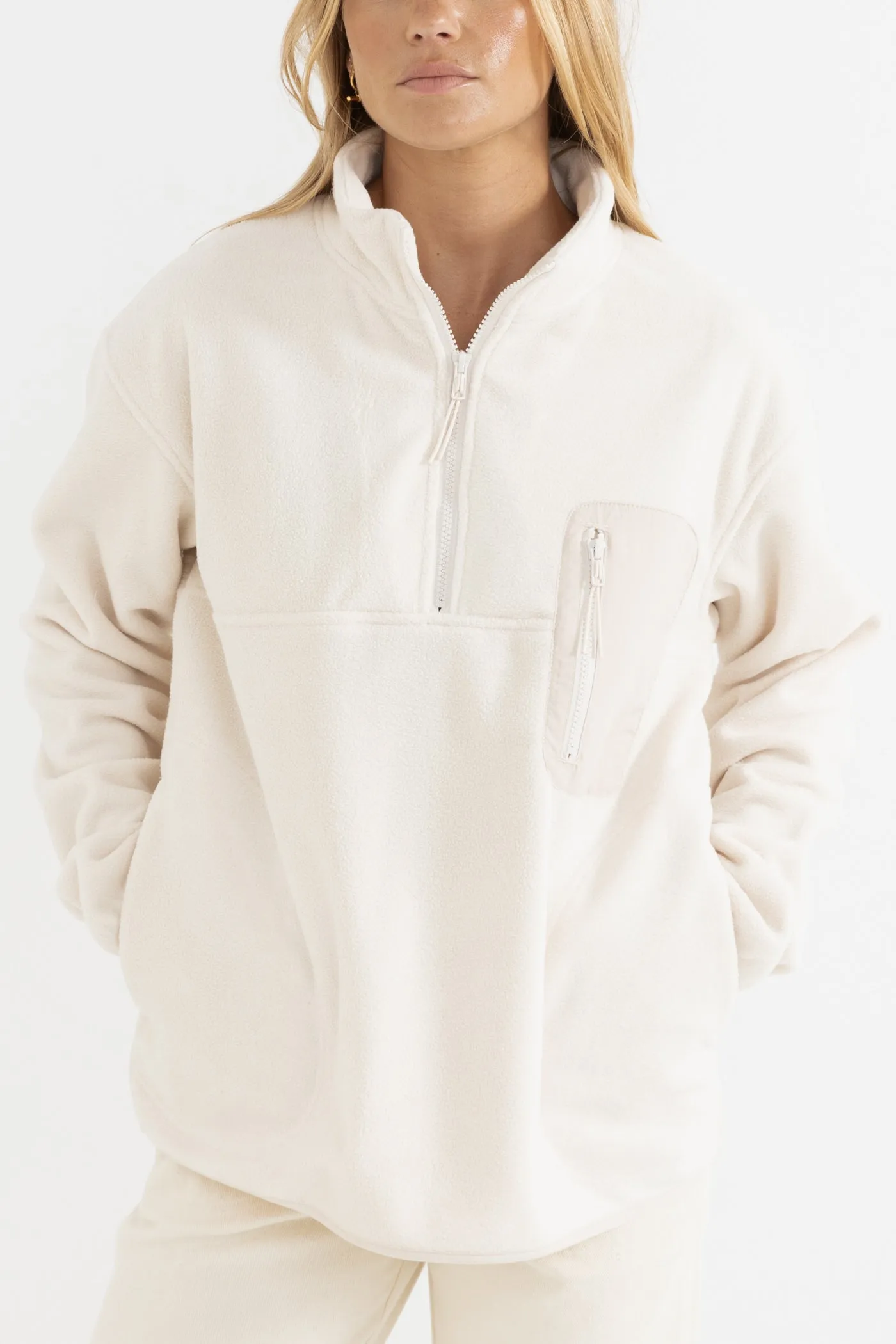 Keep Me Cozy Polar Fleece White sold by Rhythm. product image thumbnail 2