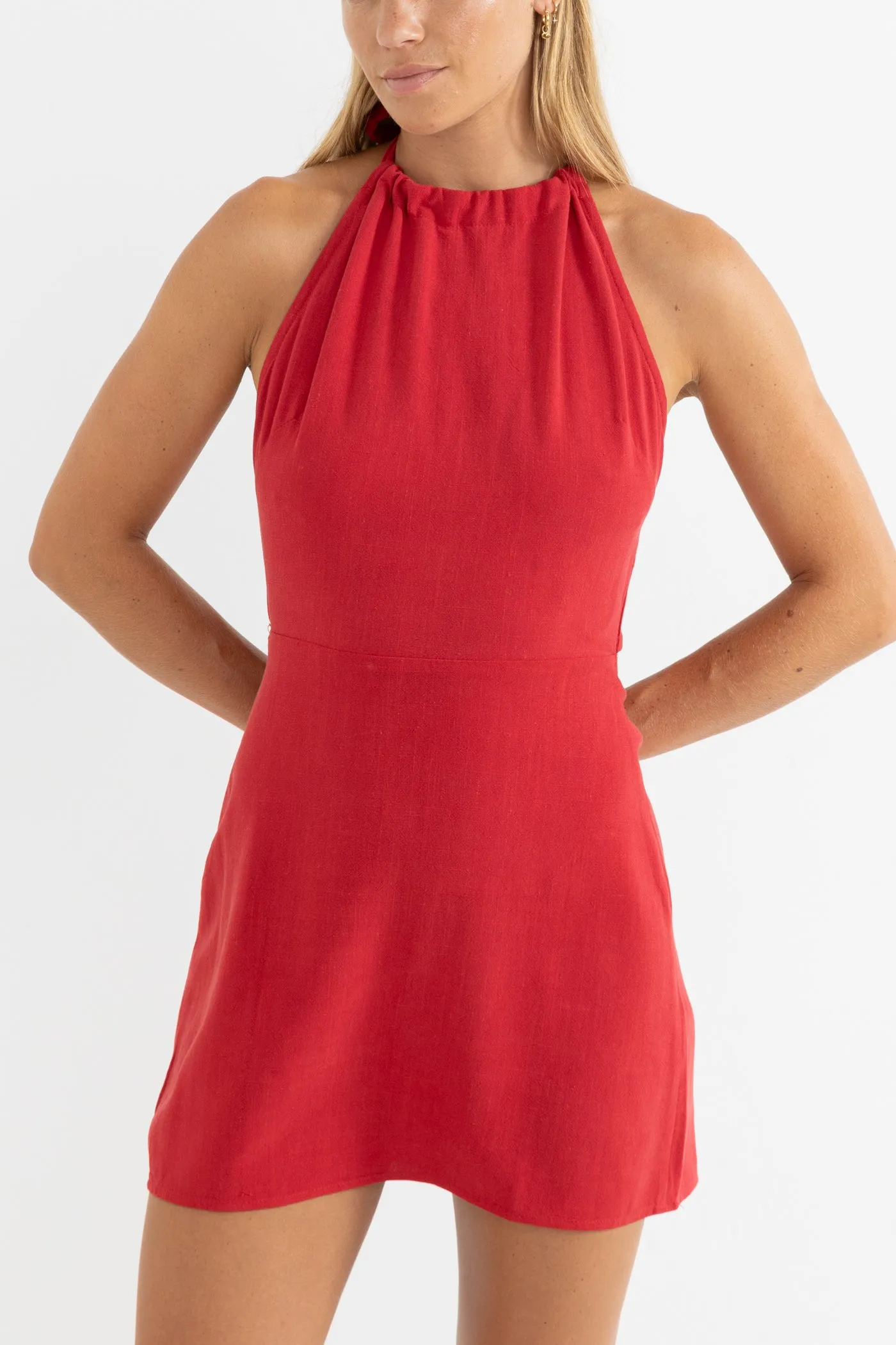 Nadia Halter Mini Dress Fire sold by Rhythm. product image thumbnail 2