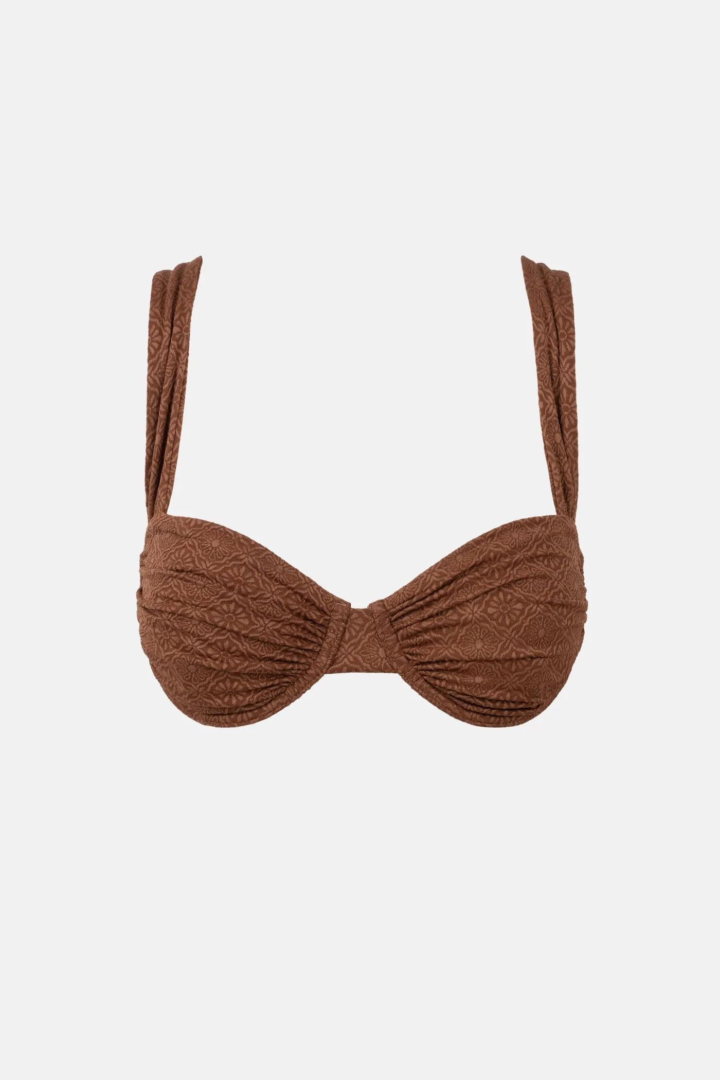 Sunset Soft Strap Balconette Top Chocolate sold by Rhythm.