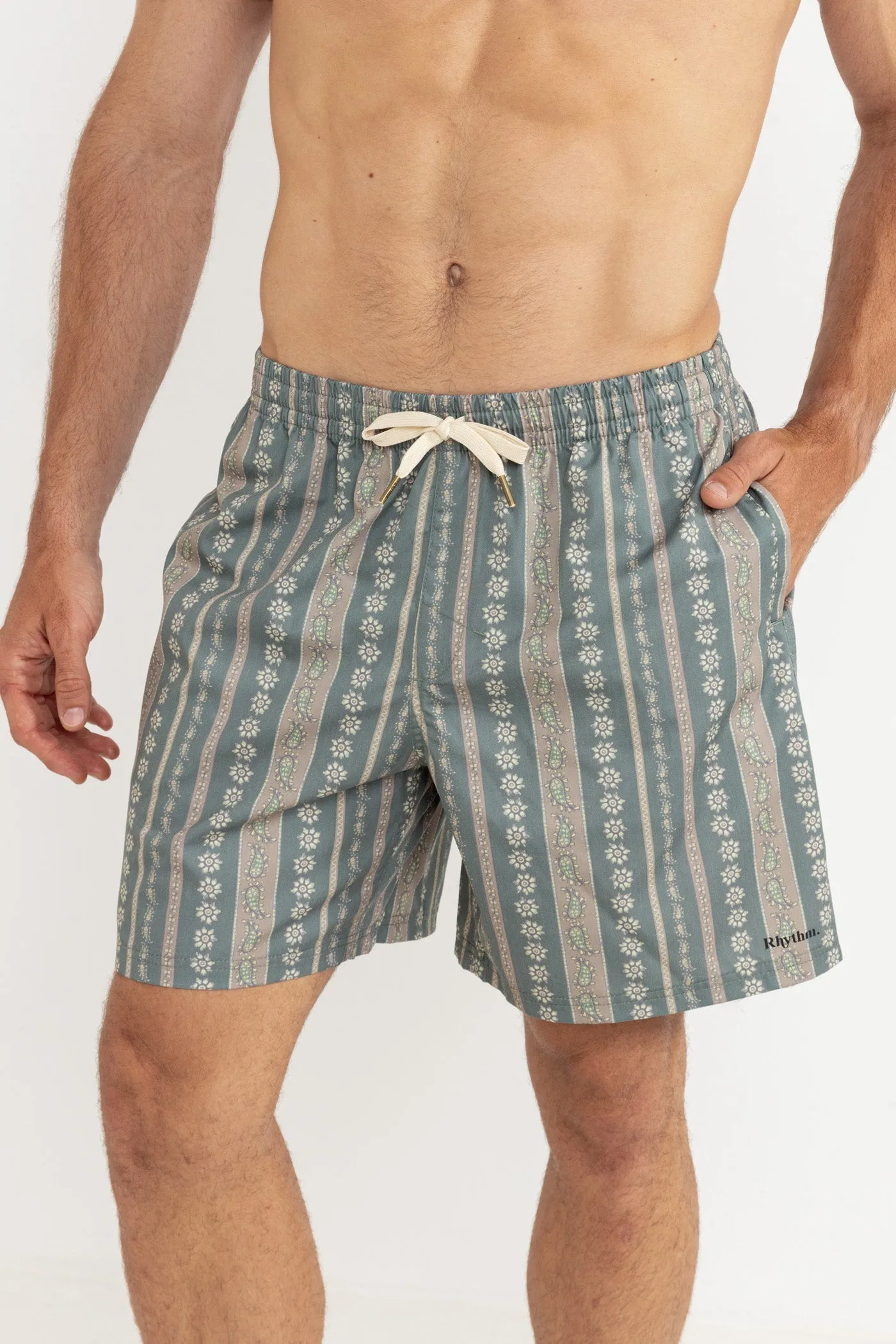 Paisley Stripe Beach Short Olive sold by Rhythm. product image thumbnail 2