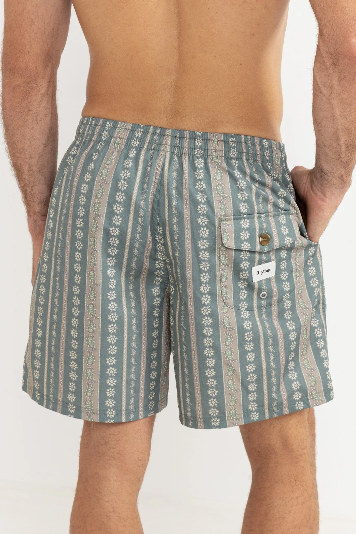 Paisley Stripe Beach Short Olive sold by Rhythm. product image thumbnail 4