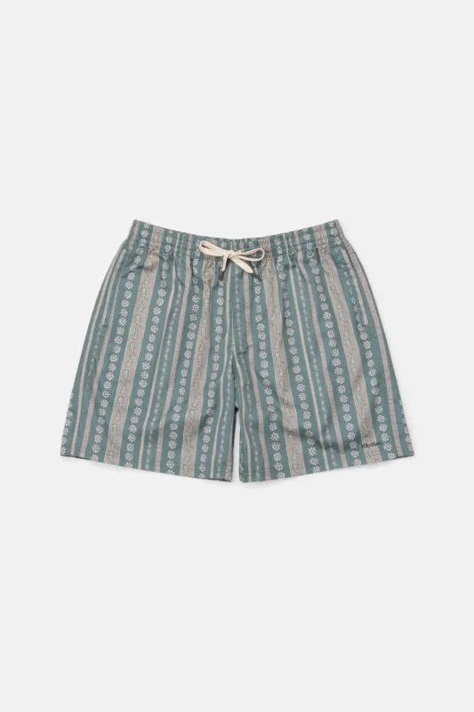 Paisley Stripe Beach Short Olive made by Rhythm.