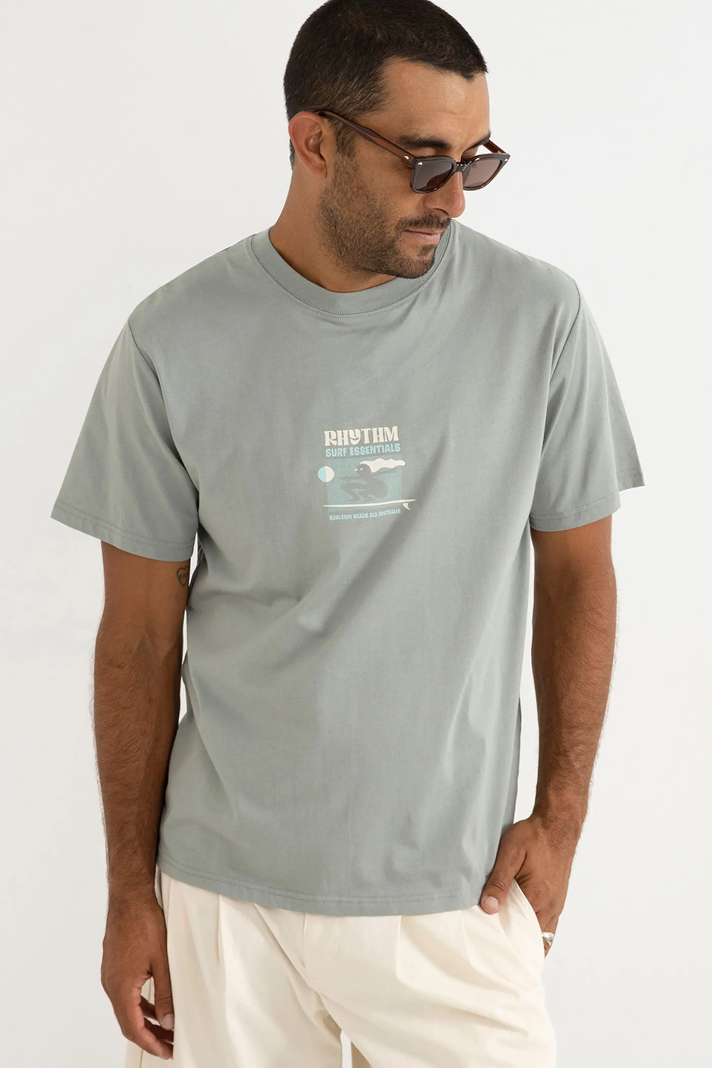 Slide Ss T-Shirt Seafoam sold by Rhythm. product image thumbnail 2