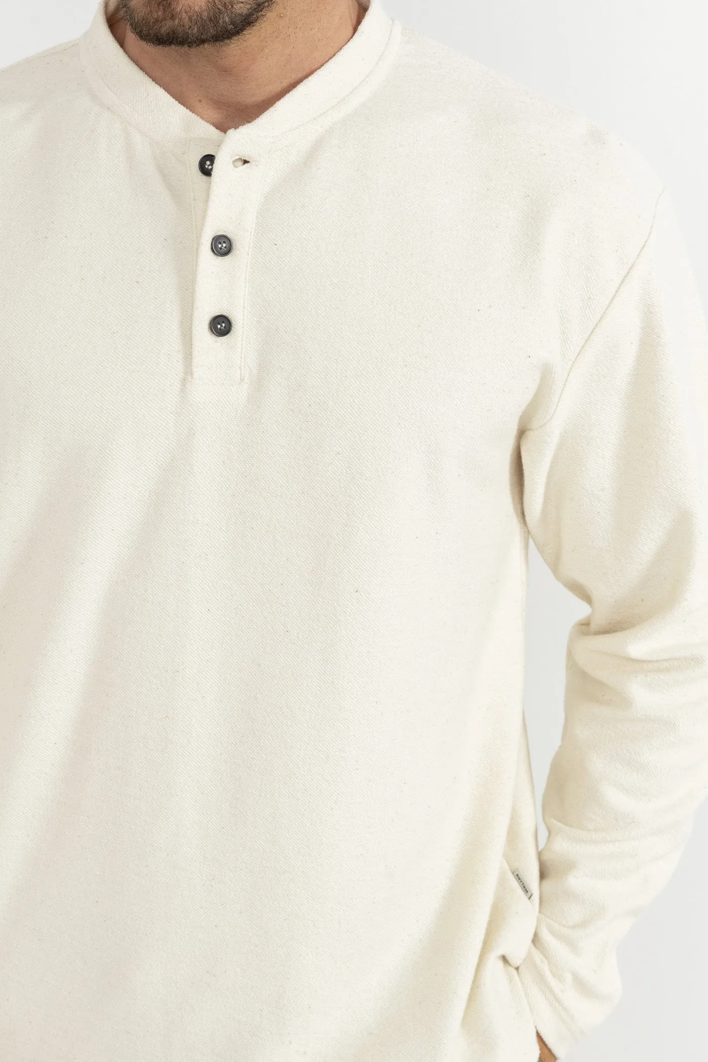 Vintage Terry Ls Henley Natural sold by Rhythm. product image thumbnail 3