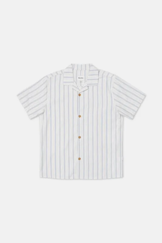 Vacation Stripe Ss Shirt Natural made by Rhythm.