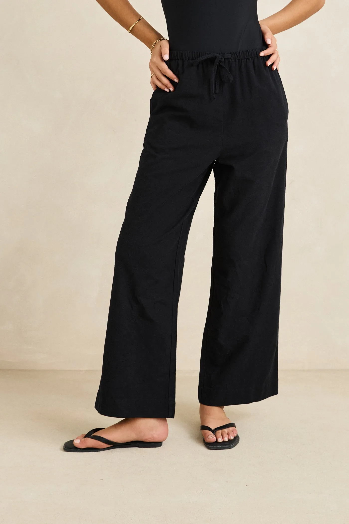 Classic Drawstring Pant Black sold by Rhythm. product image thumbnail 2