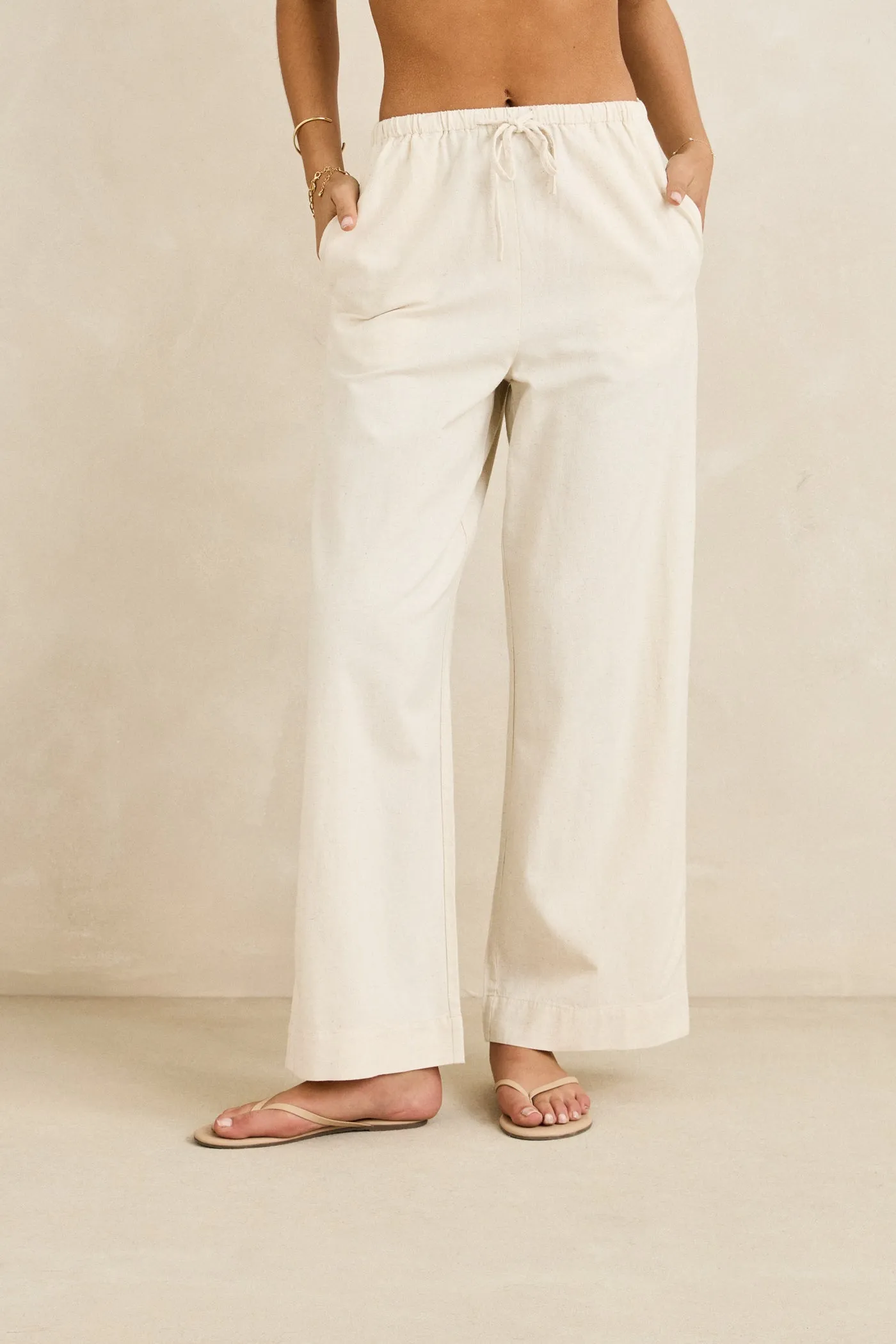Classic Drawstring Pant Oat sold by Rhythm. product image thumbnail 2