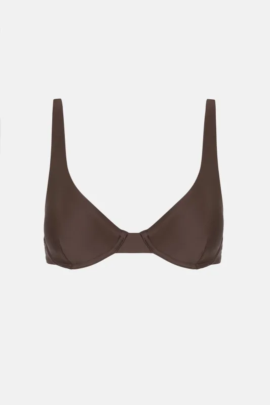 Classic Underwire Top Chocolate sold by Rhythm.