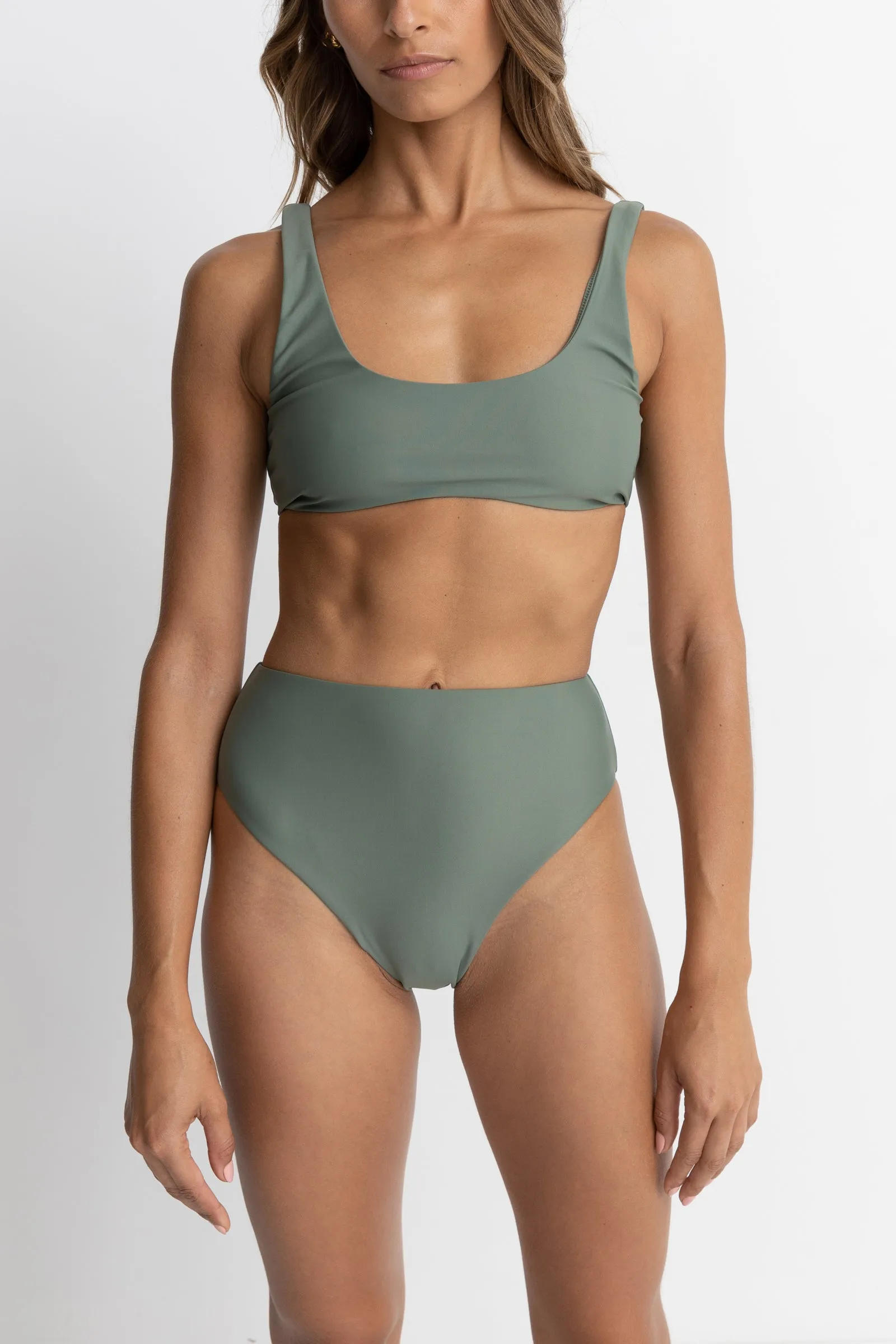 Classic Crop Top Olive sold by Rhythm. product image thumbnail 4