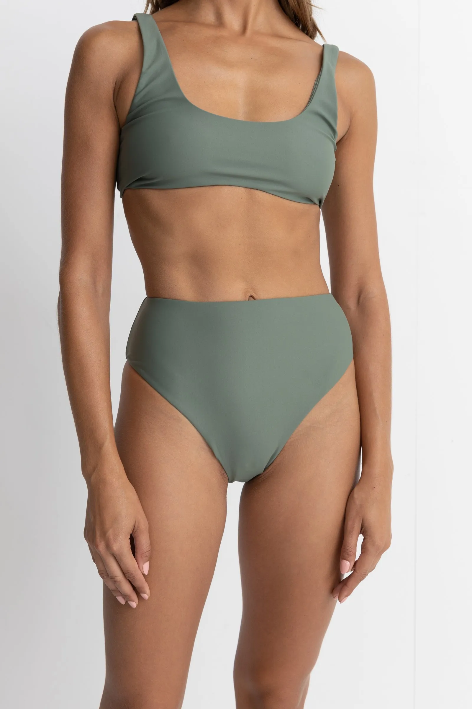 Classic Hi Waist Pant Olive sold by Rhythm. product image thumbnail 4