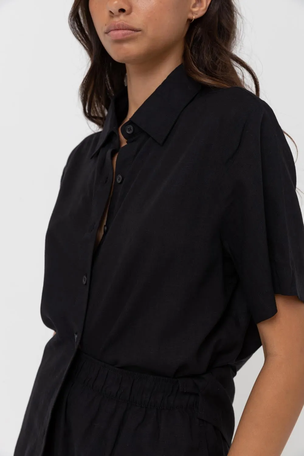 Classic Lounge Shirt Black sold by Rhythm. product image thumbnail 3
