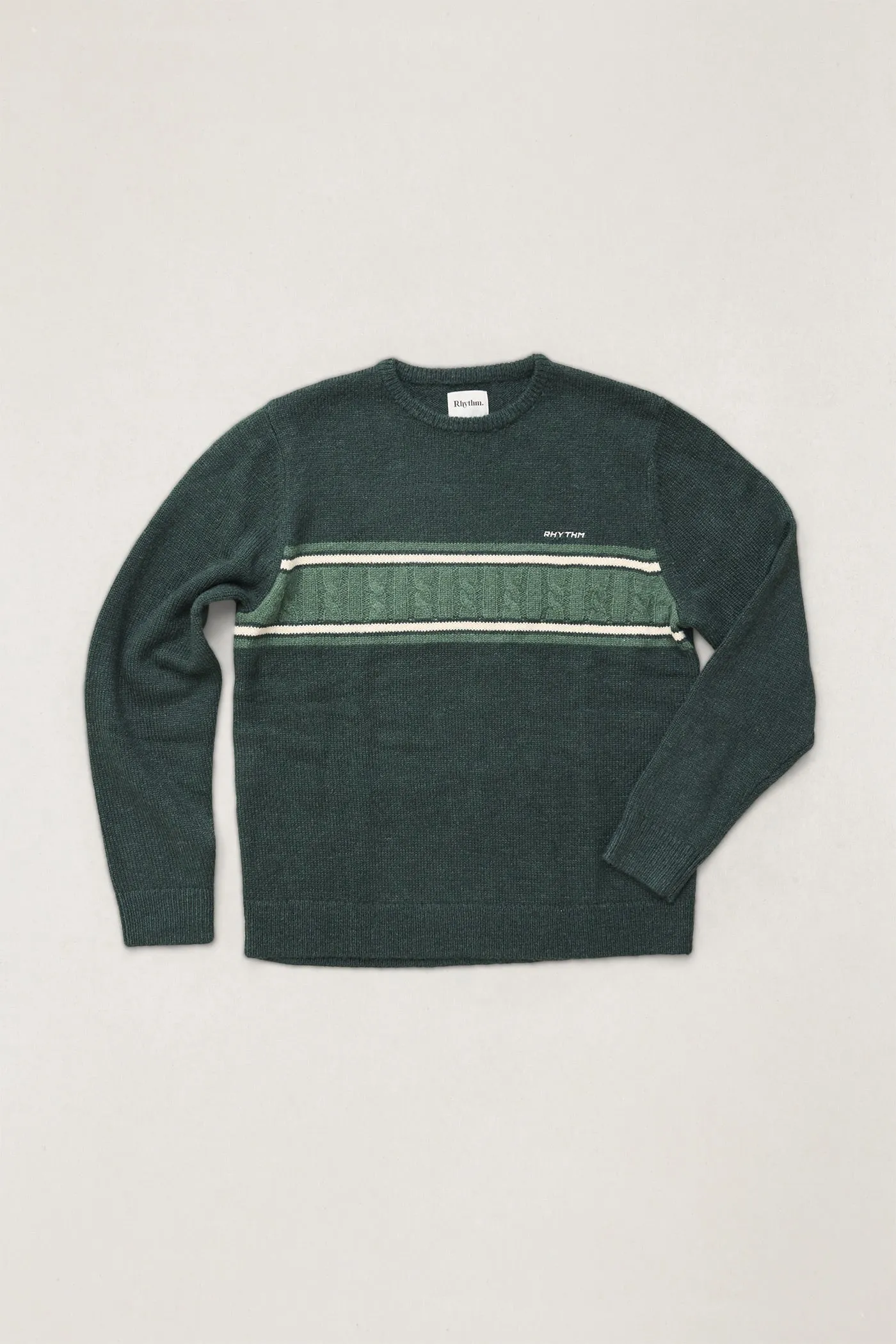 Mohair Stripe Knit Dark Green sold by Rhythm.