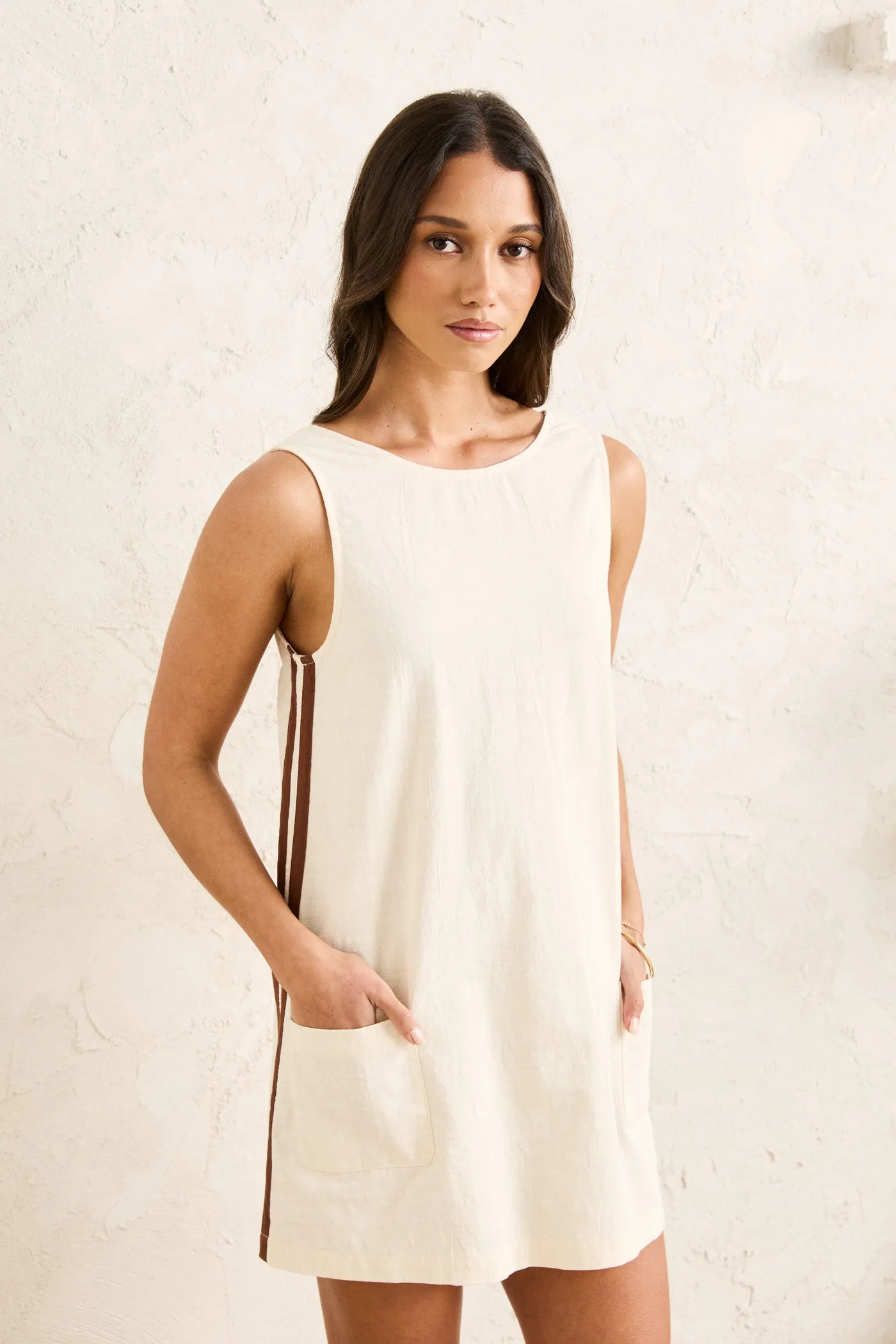 Hanalei Mini Dress Cream sold by Rhythm. product image thumbnail 2