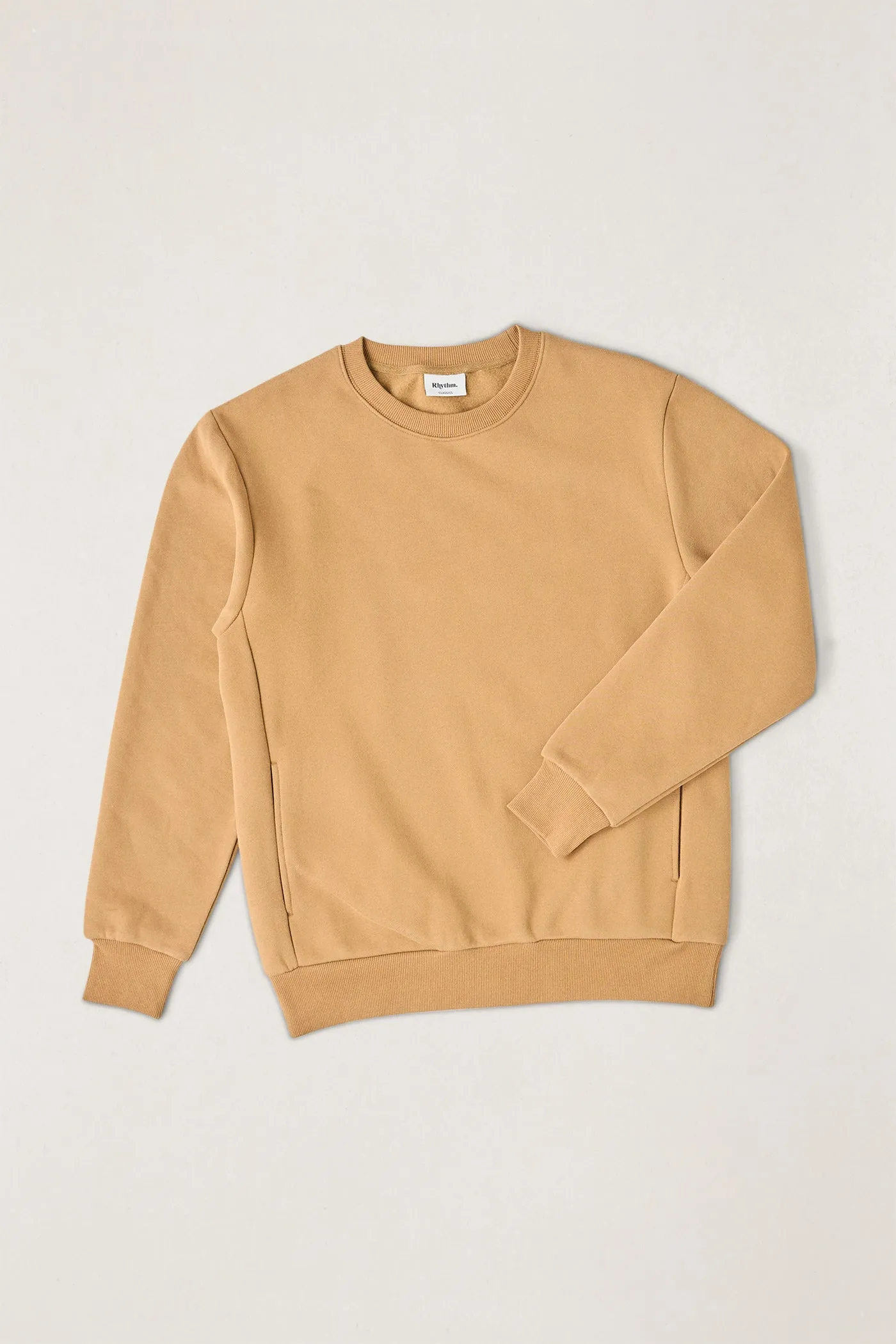Classic Fleece Crew Ochre sold by Rhythm.