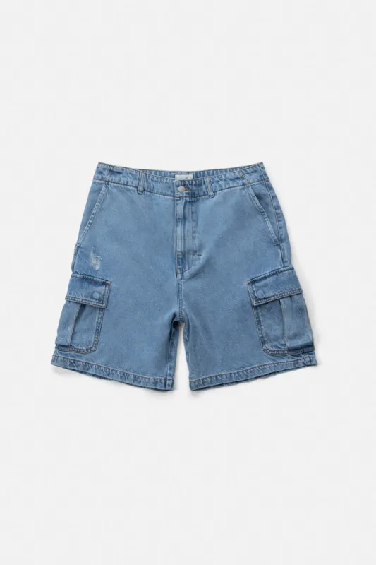 Denim Cargo Short made by Rhythm.