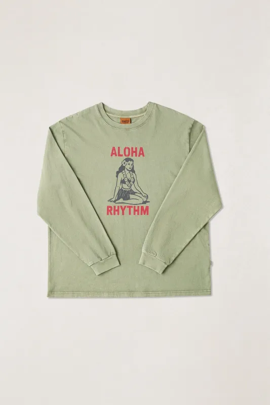 Aloha Rhythm Vintage Ls T-Shirt Olive sold by Rhythm.