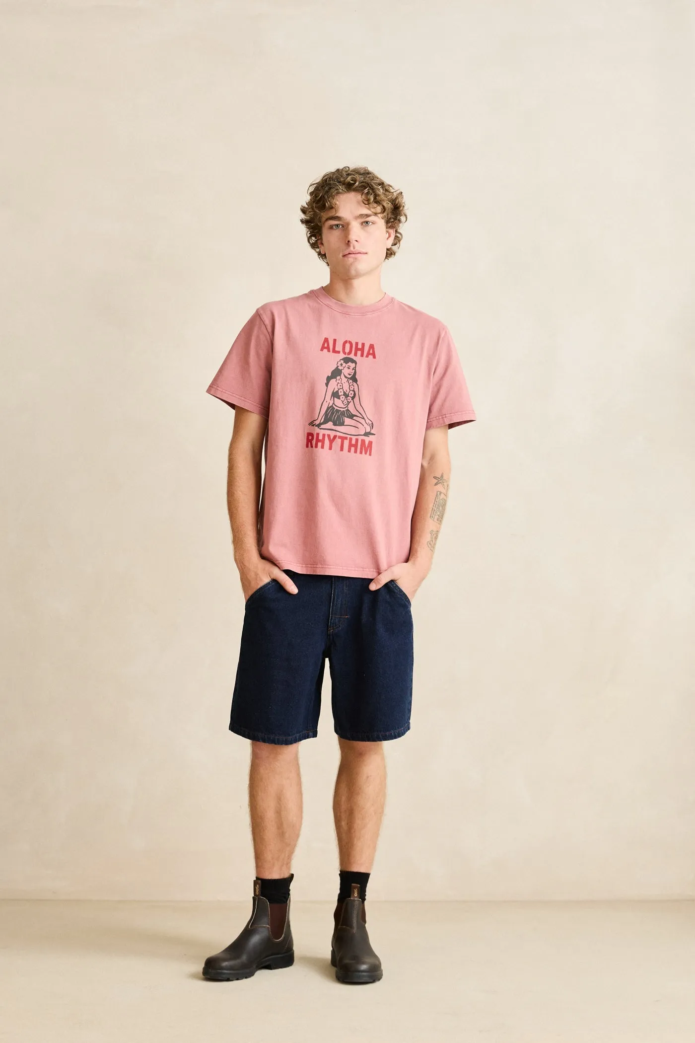 Aloha Rhythm Vintage Ss T-Shirt Dusty Rose sold by Rhythm. product image thumbnail 5