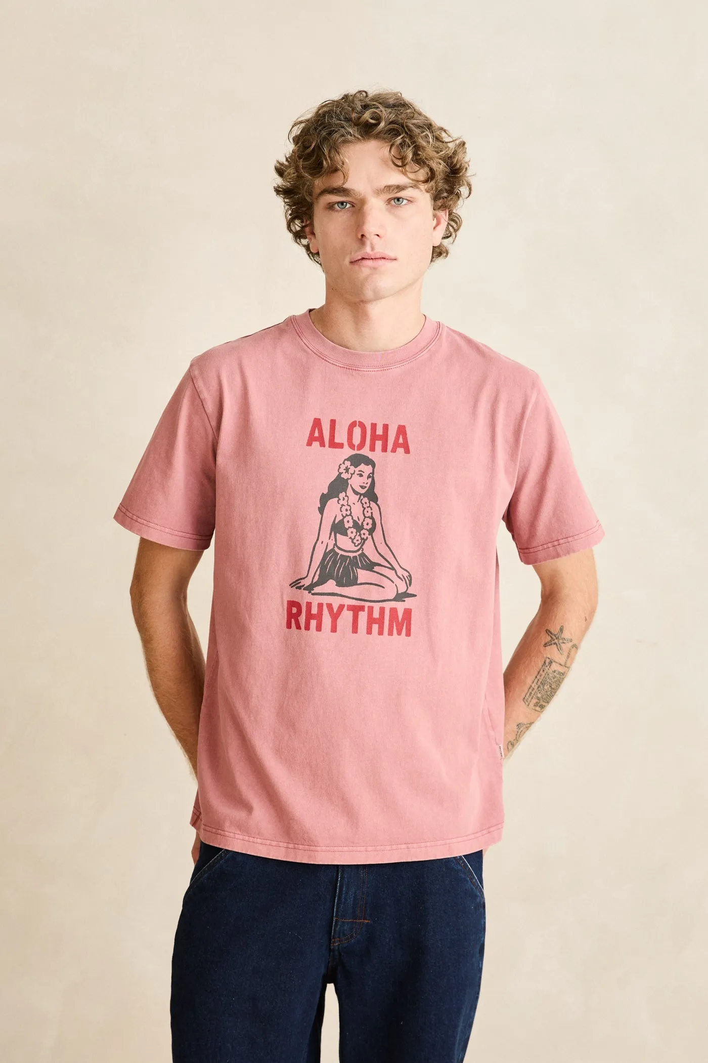 Aloha Rhythm Vintage Ss T-Shirt Dusty Rose sold by Rhythm. product image thumbnail 2