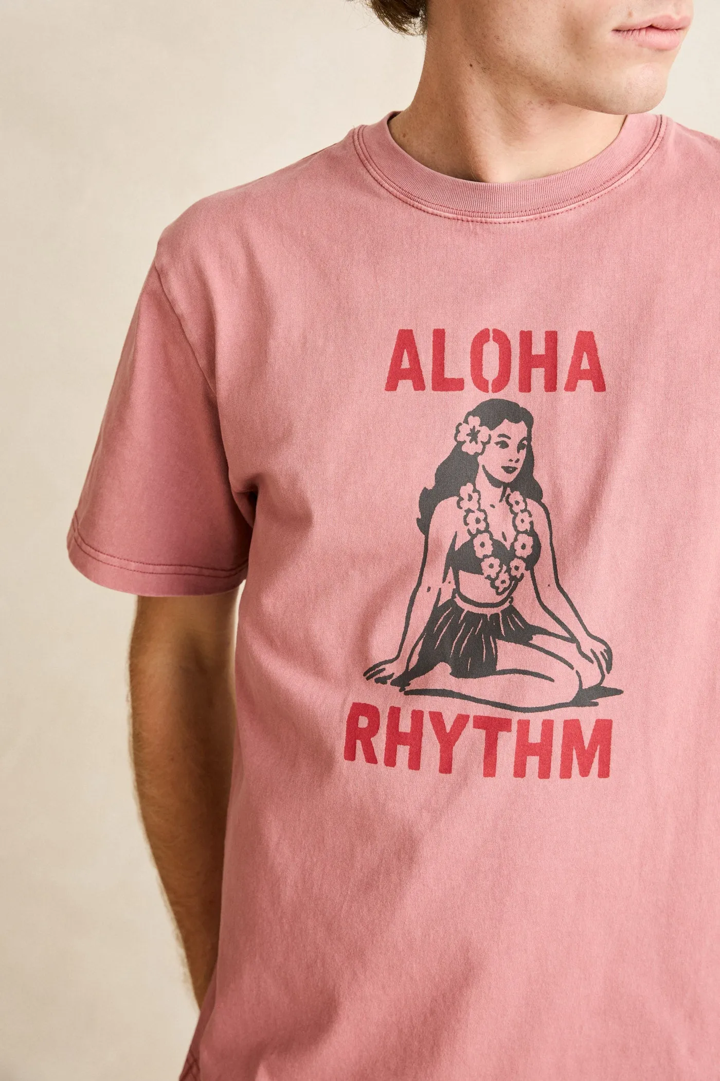 Aloha Rhythm Vintage Ss T-Shirt Dusty Rose sold by Rhythm. product image thumbnail 3