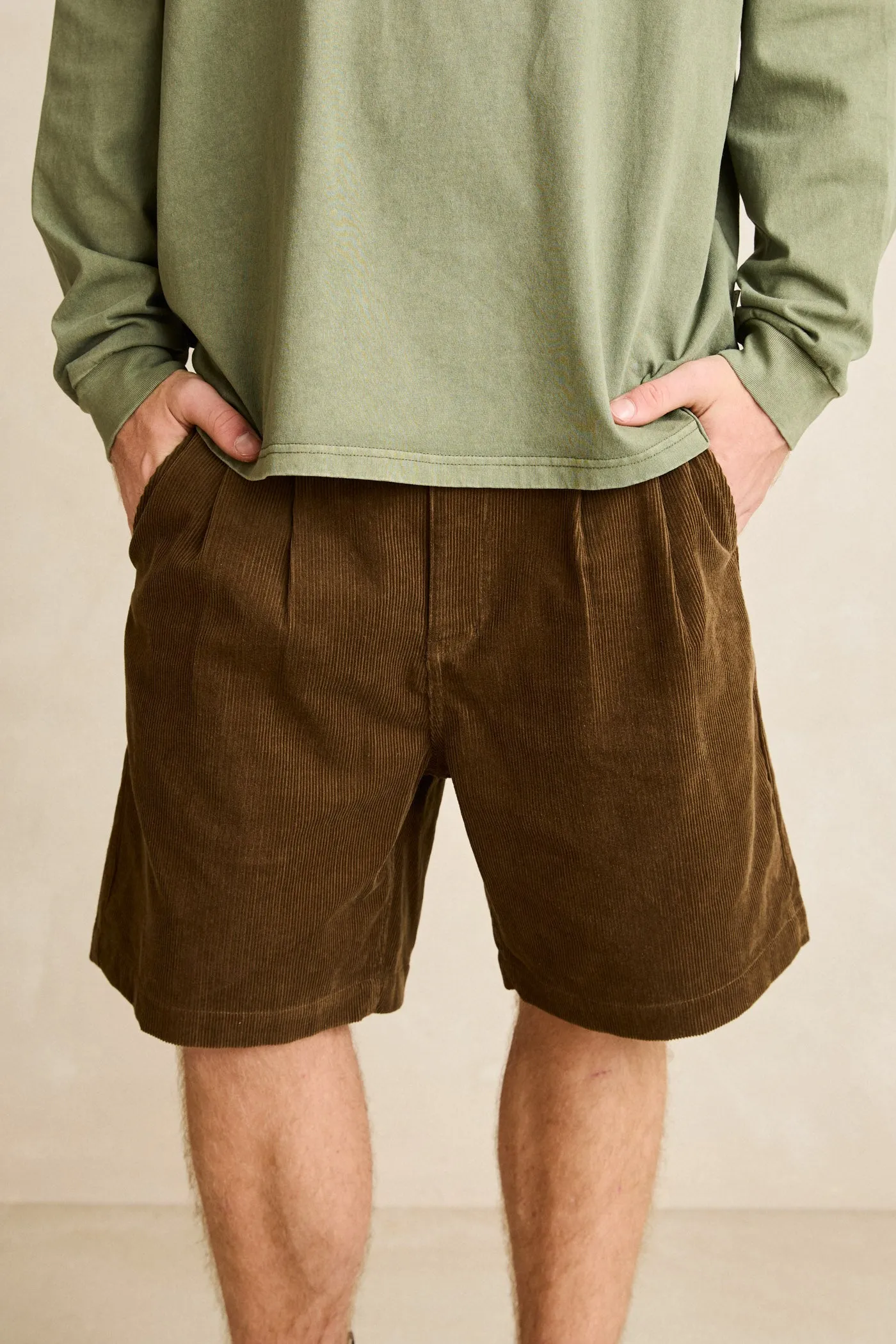 Double Pleat Cord Short Oak sold by Rhythm. product image thumbnail 2