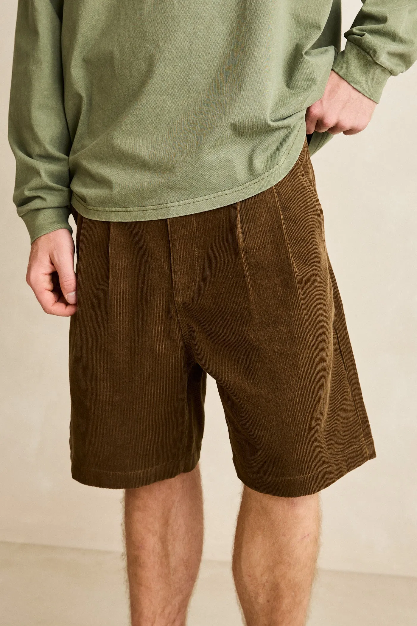 Double Pleat Cord Short Oak sold by Rhythm. product image thumbnail 3