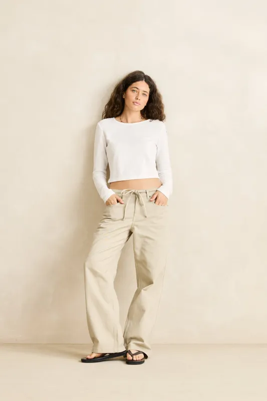 Charlie Low-Rise Pant Natural sold by Rhythm.
