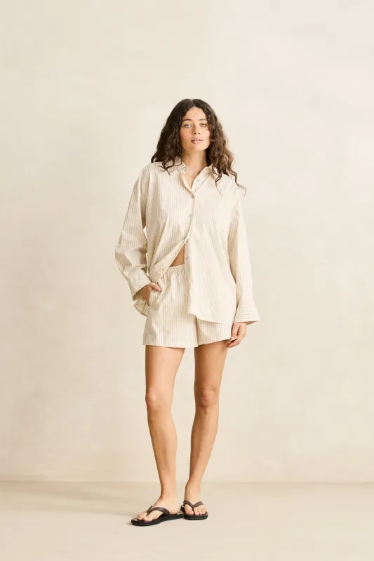 Cove Stripe Beach Short Oat sold by Rhythm.