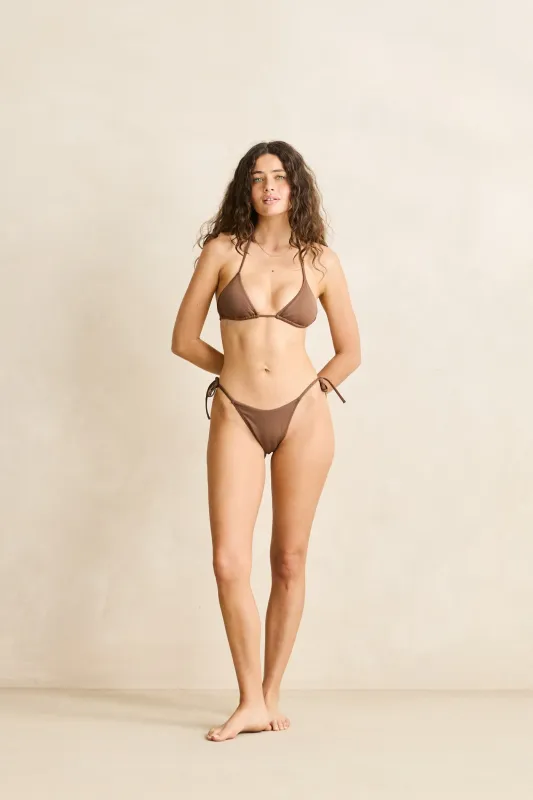 Bonsai Rib Slide Tri Top  Chocolate made by Rhythm.