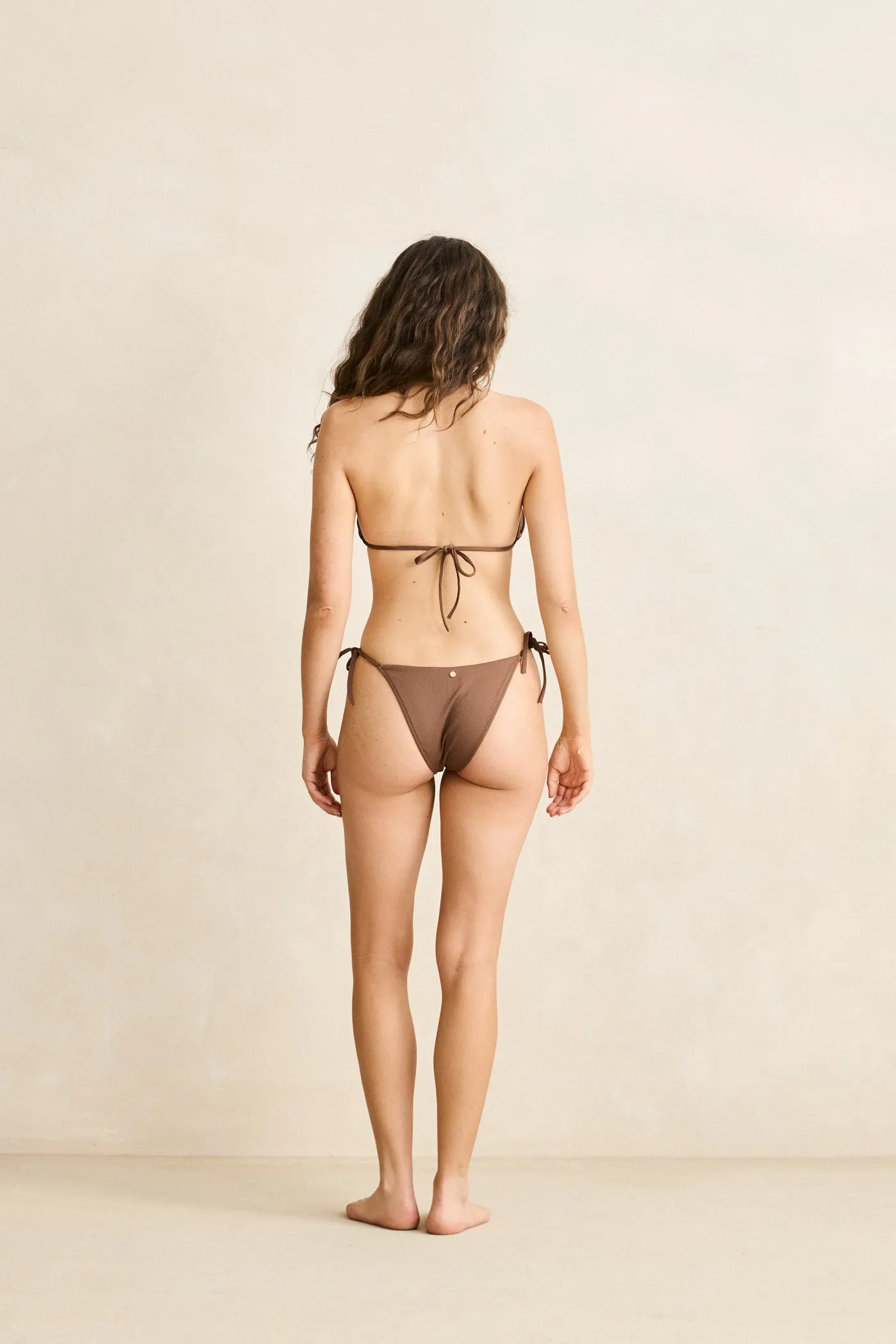 Bonsai Rib Tie Side Hi Cut Pant Chocolate sold by Rhythm. product image thumbnail 4