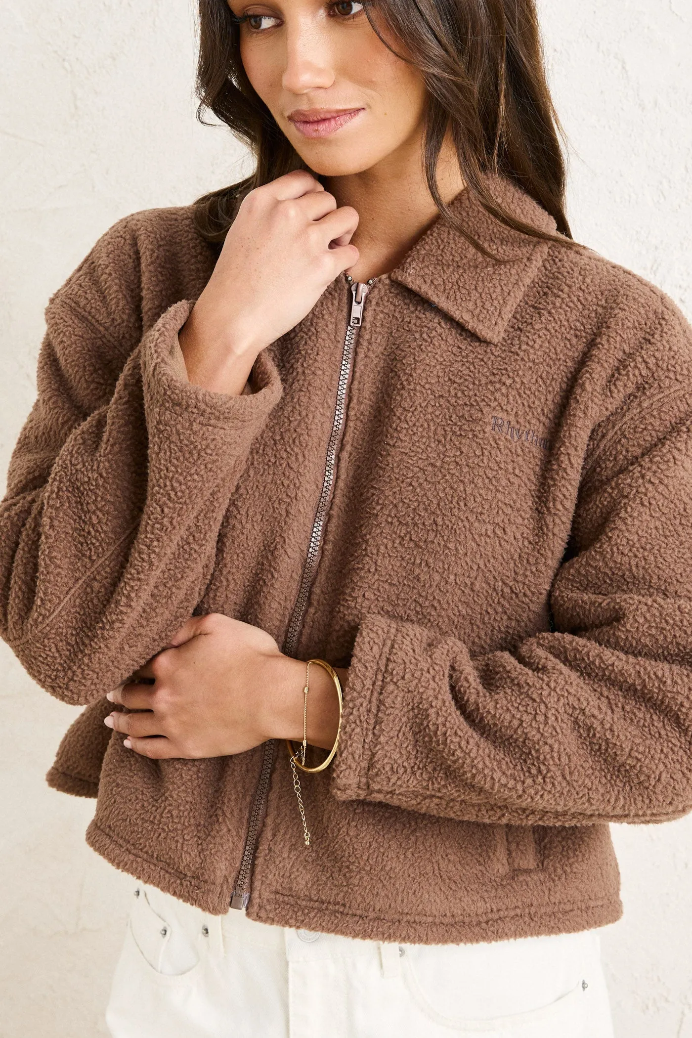 Sherpa Jacket Brown sold by Rhythm. product image thumbnail 3