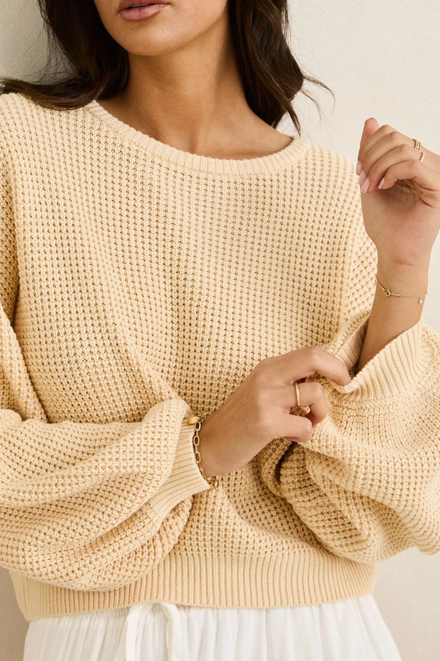 Classic Knit Jumper Butter sold by Rhythm. product image thumbnail 3