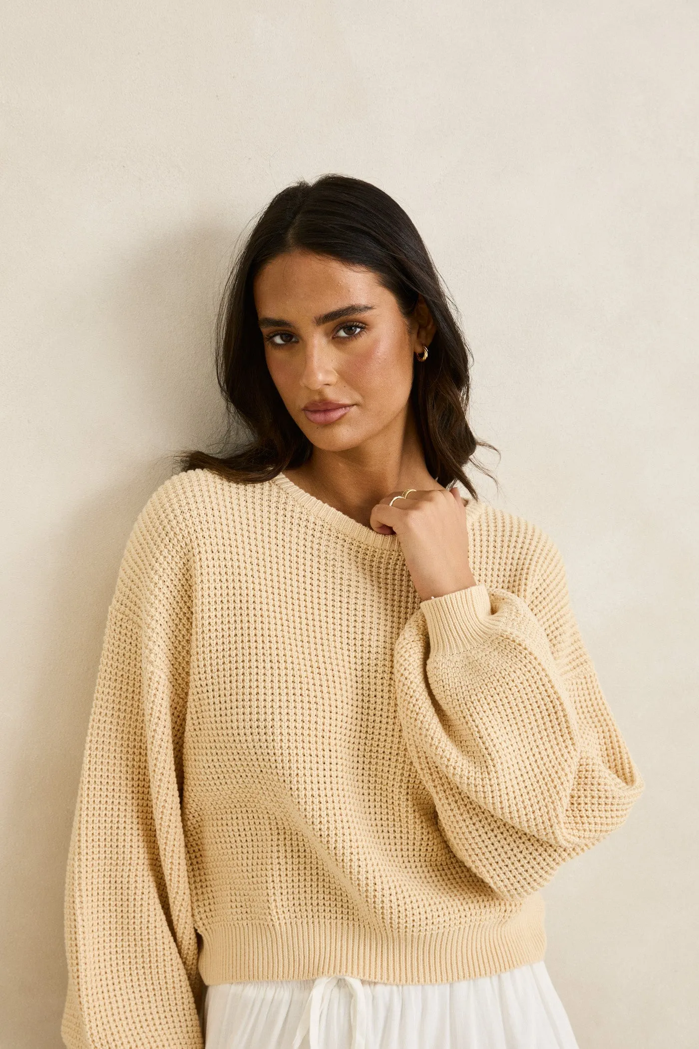Classic Knit Jumper Butter sold by Rhythm. product image thumbnail 4