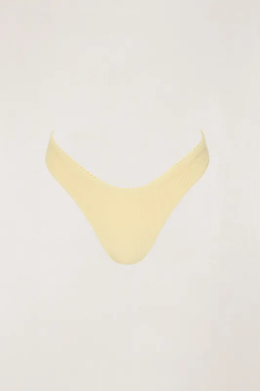 Essential Rib Scallop Hi Cut Pant Butter sold by Rhythm.