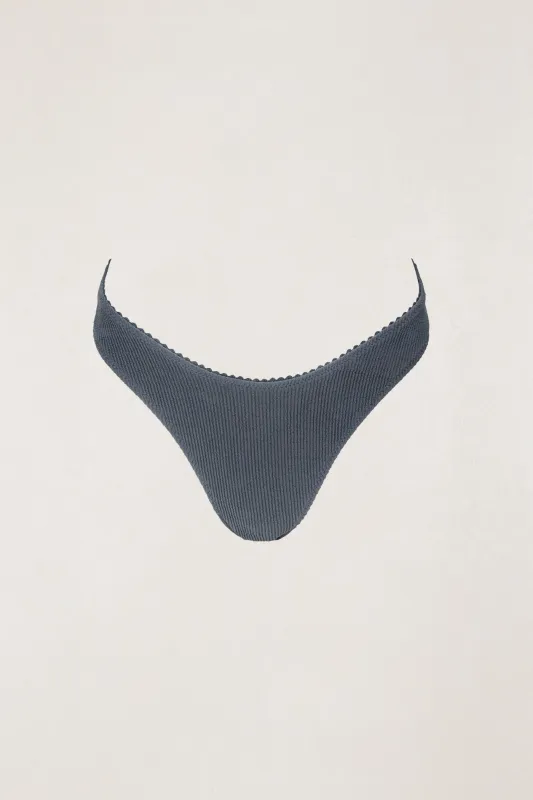 Essential Rib Scallop Hi Cut Pant Graphite sold by Rhythm.