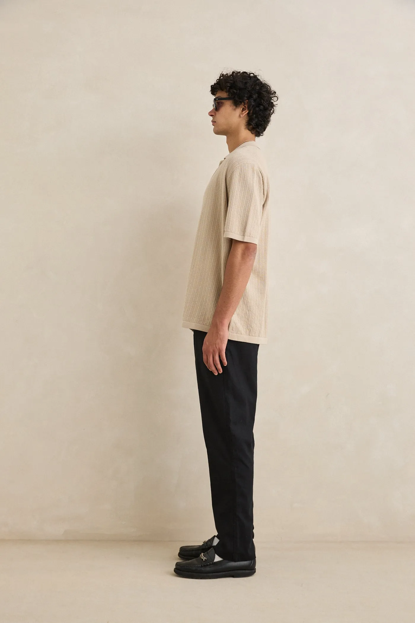 Textured Knit Ss Shirt Stone sold by Rhythm. product image thumbnail 5