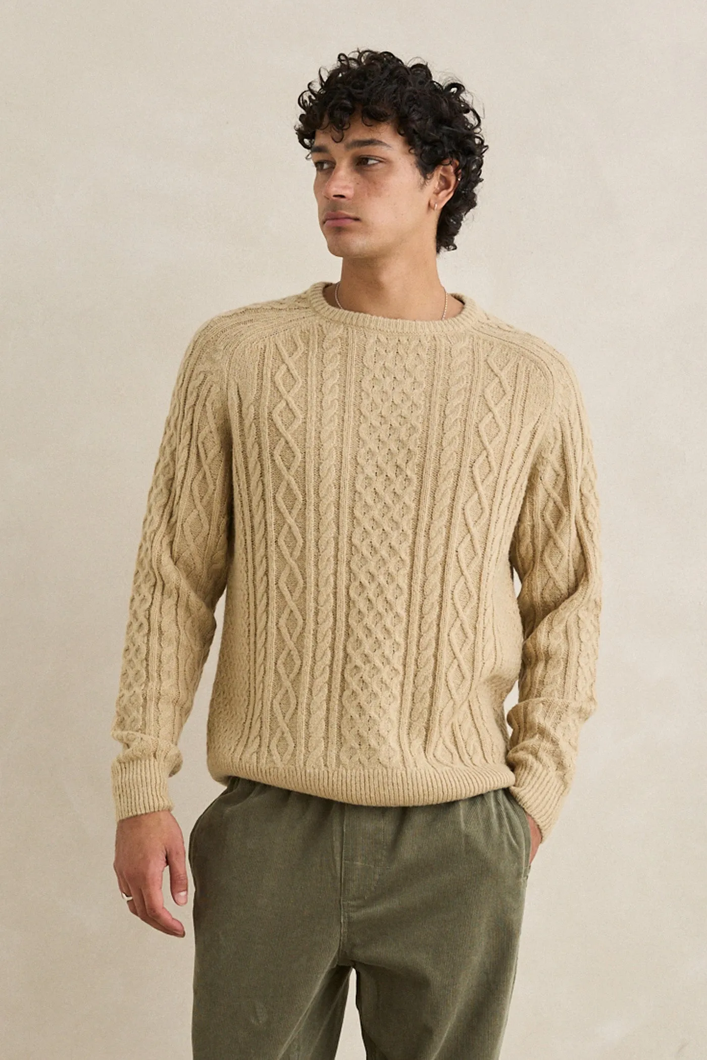 Mohair Fishermans Knit Sand sold by Rhythm. product image thumbnail 2