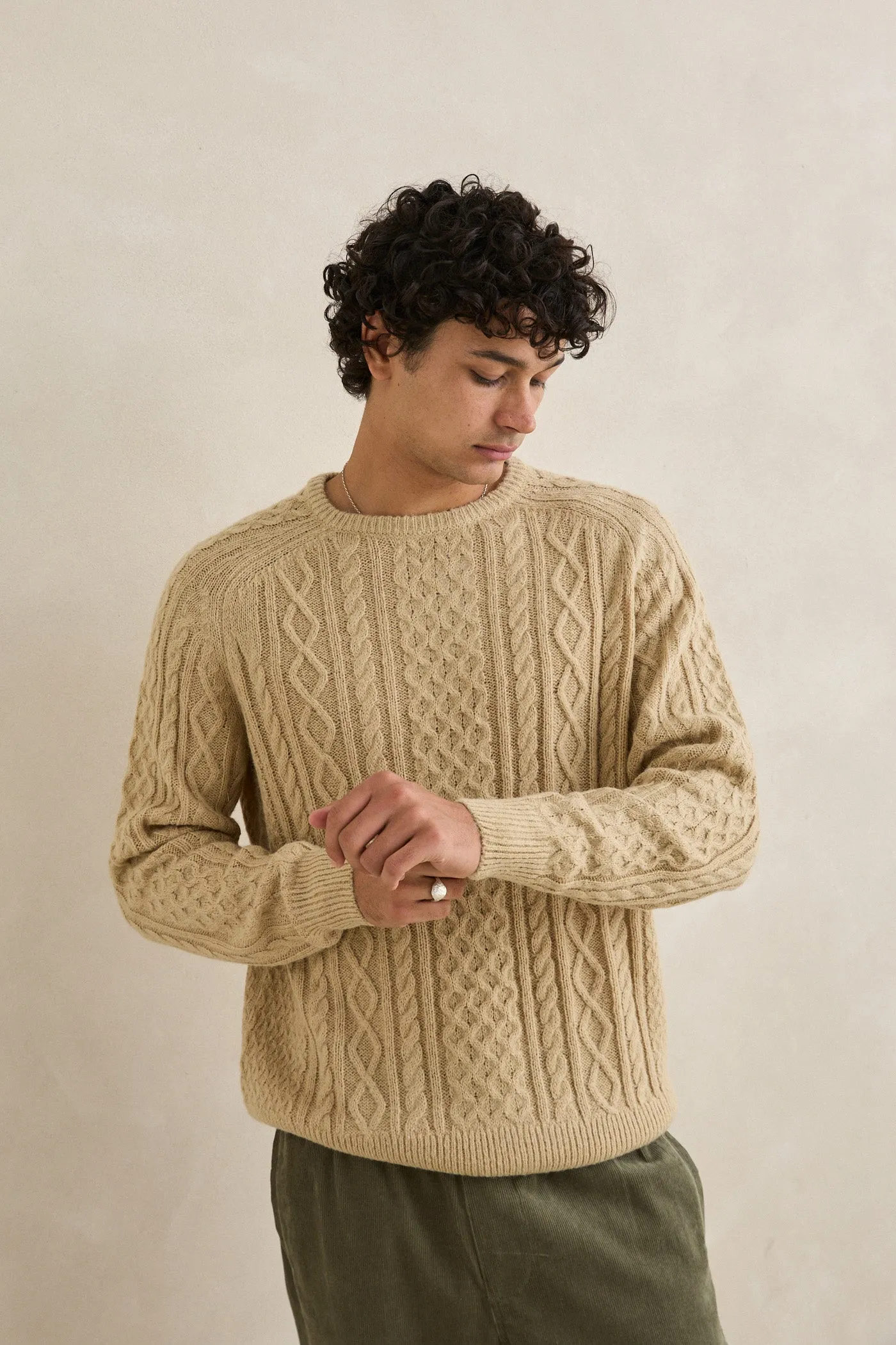 Mohair Fishermans Knit Sand sold by Rhythm. product image thumbnail 3