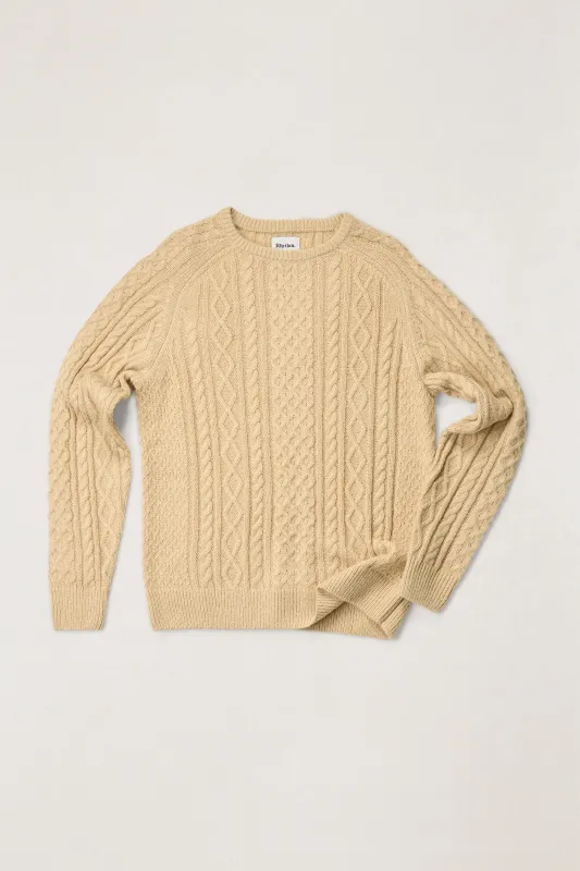 Mohair Fishermans Knit Sand made by Rhythm.