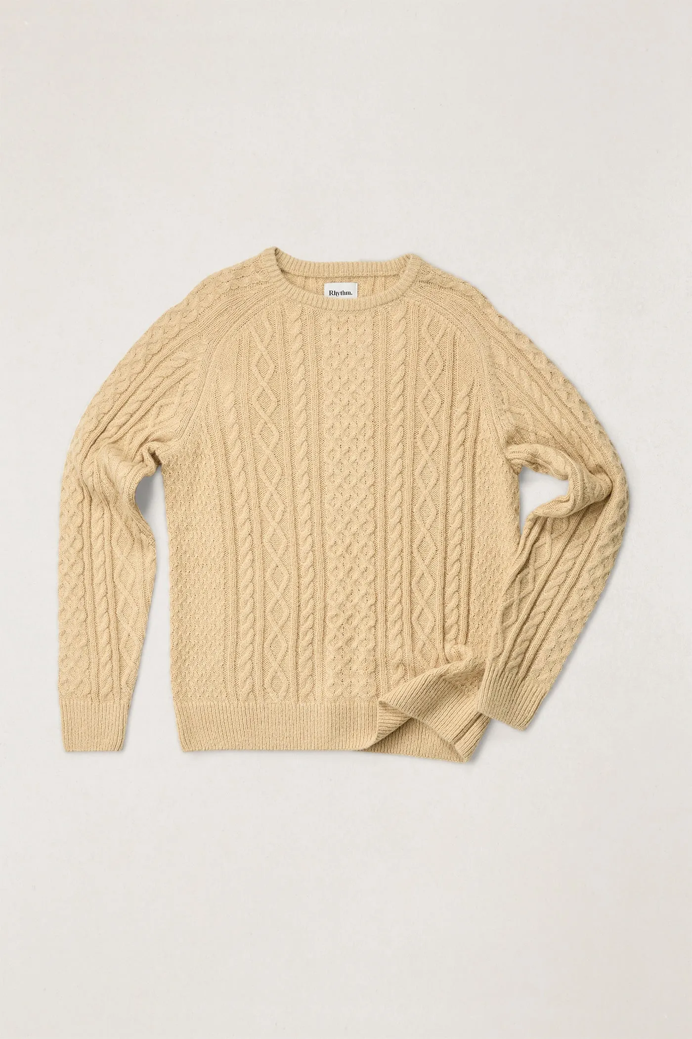 Mohair Fishermans Knit Sand sold by Rhythm.