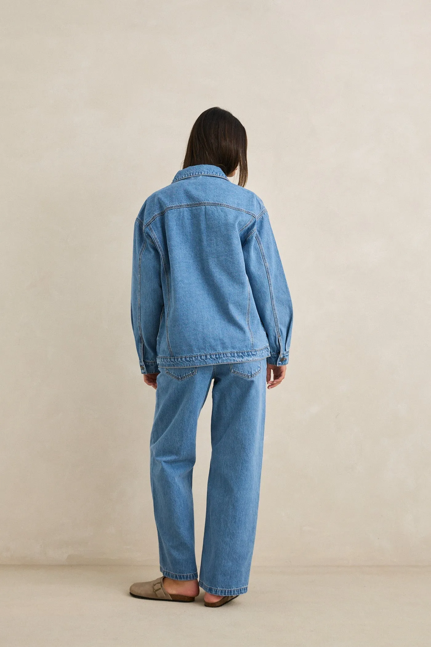 Essential Denim Jacket Worn Indigo sold by Rhythm. product image thumbnail 4