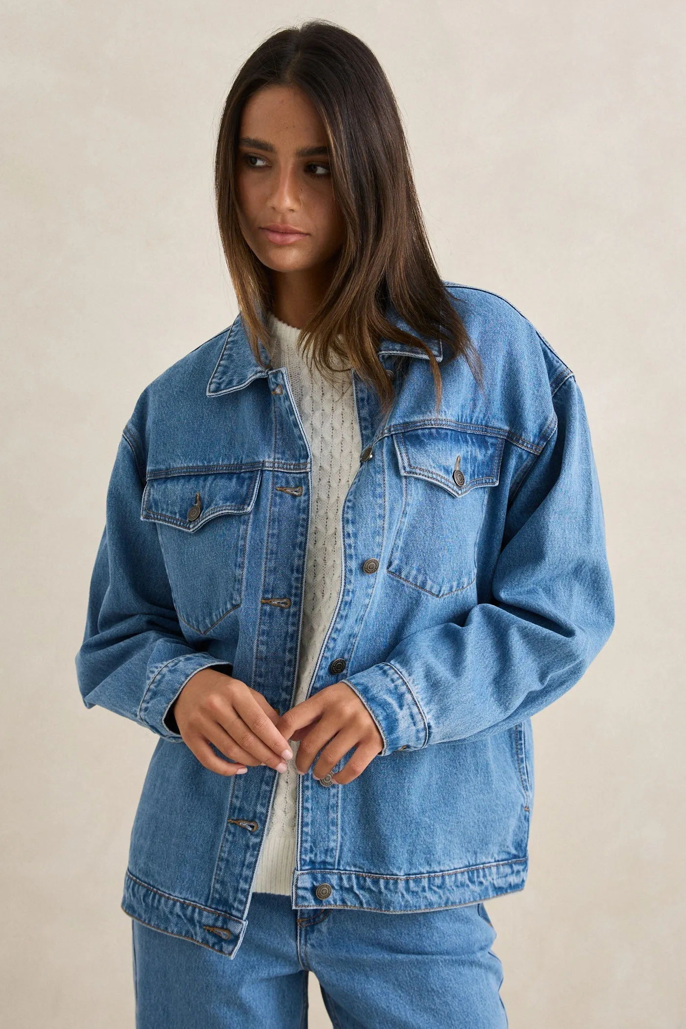 Essential Denim Jacket Worn Indigo sold by Rhythm. product image thumbnail 2