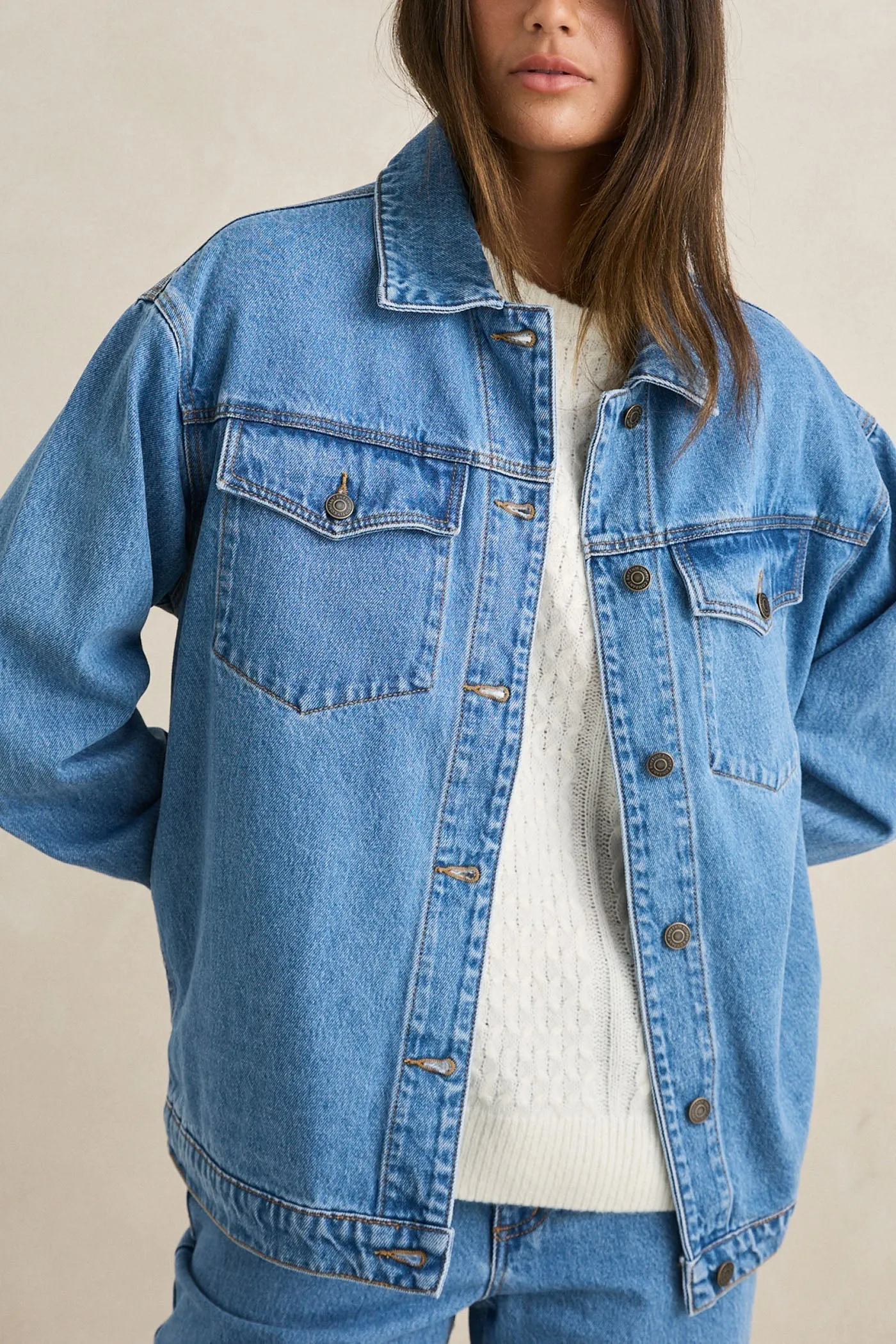 Essential Denim Jacket Worn Indigo sold by Rhythm. product image thumbnail 3