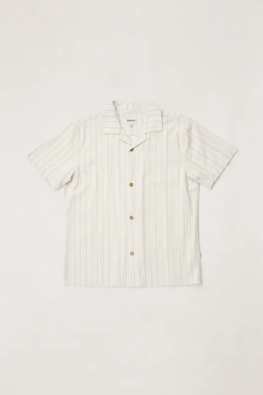 Vacation Stripe Ss Shirt Natural sold by Rhythm.