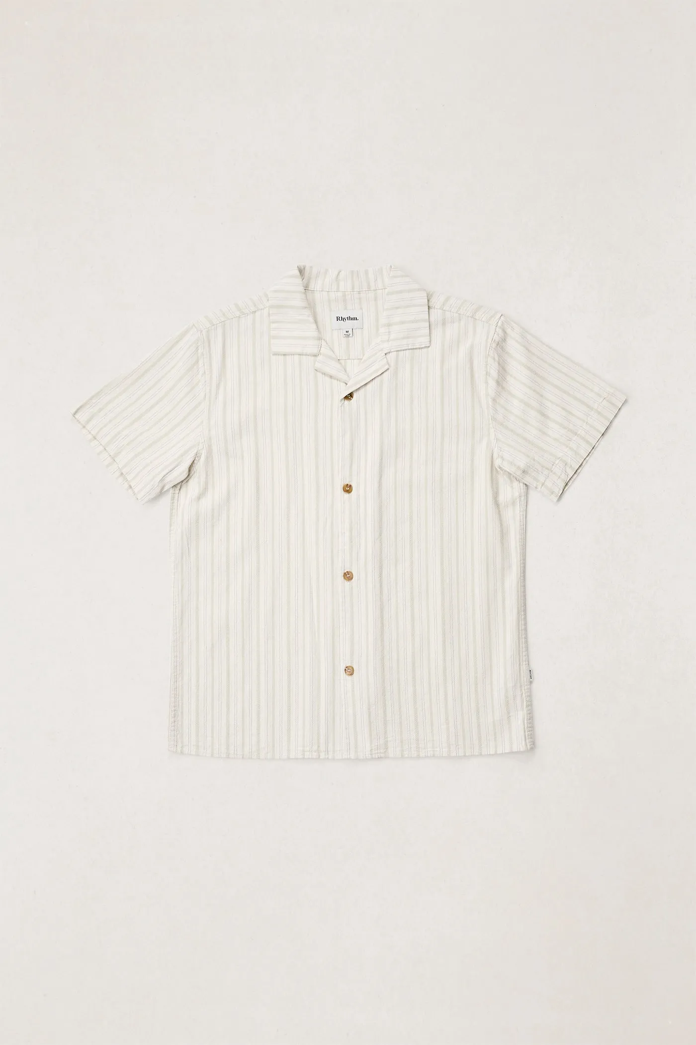 Vacation Stripe Ss Shirt Natural sold by Rhythm.