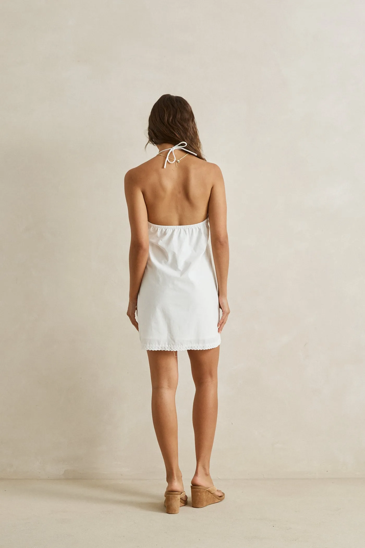 Perry Halter Mini Dress White sold by Rhythm. product image thumbnail 3