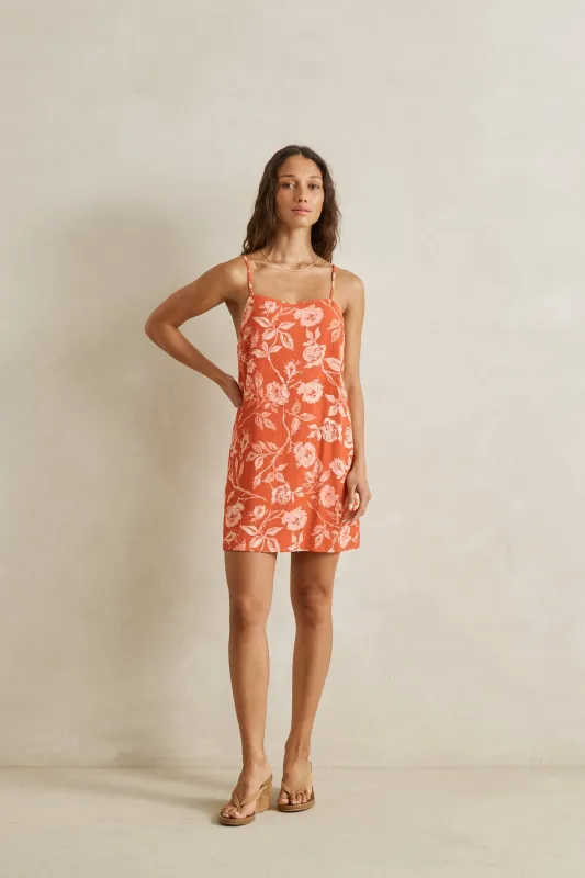 Rosalie Floral Lace Up Mini Dress Rose sold by Rhythm.