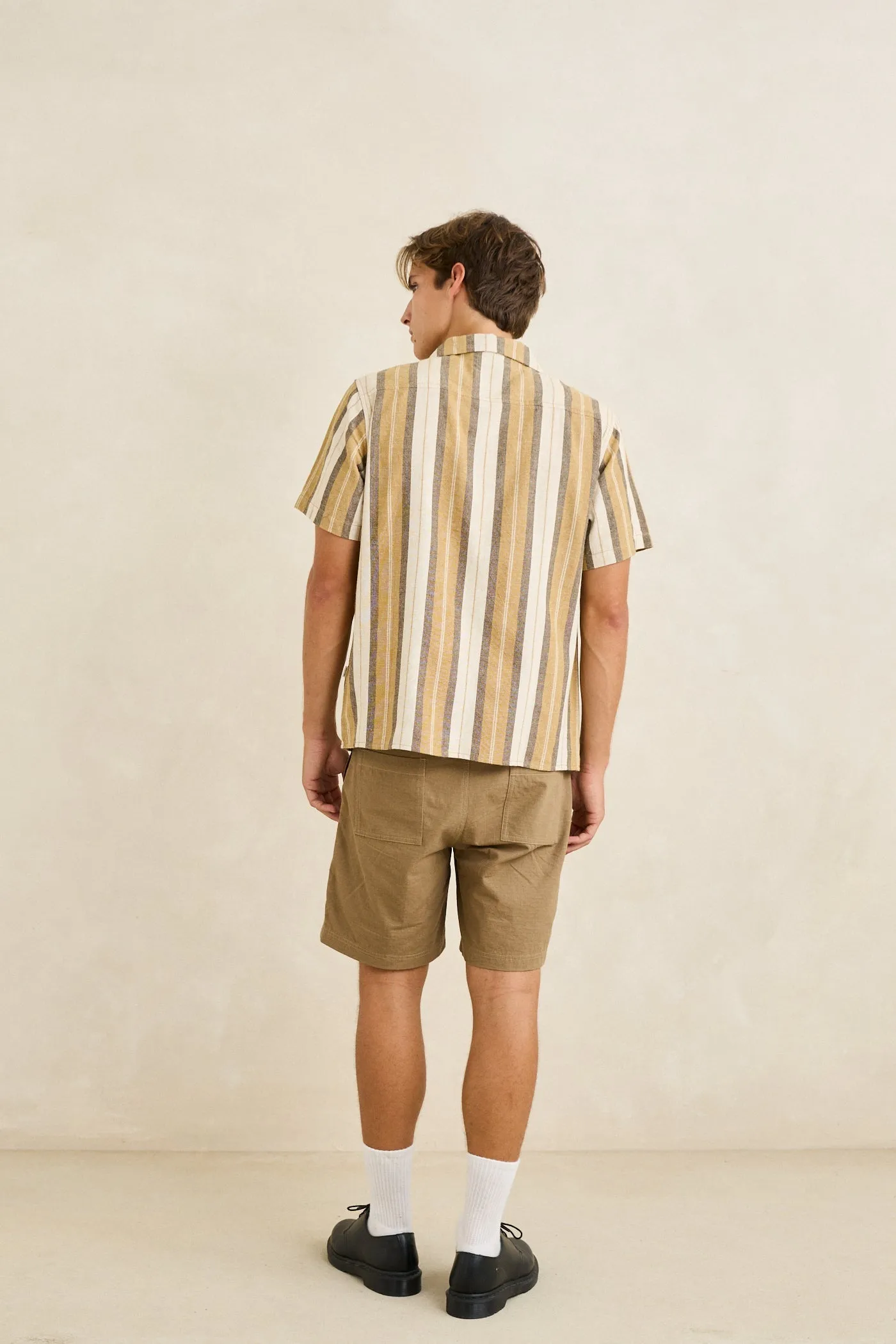 Vacation Stripe Ss Shirt Sand sold by Rhythm. product image thumbnail 3