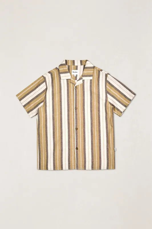Vacation Stripe Ss Shirt Sand sold by Rhythm.