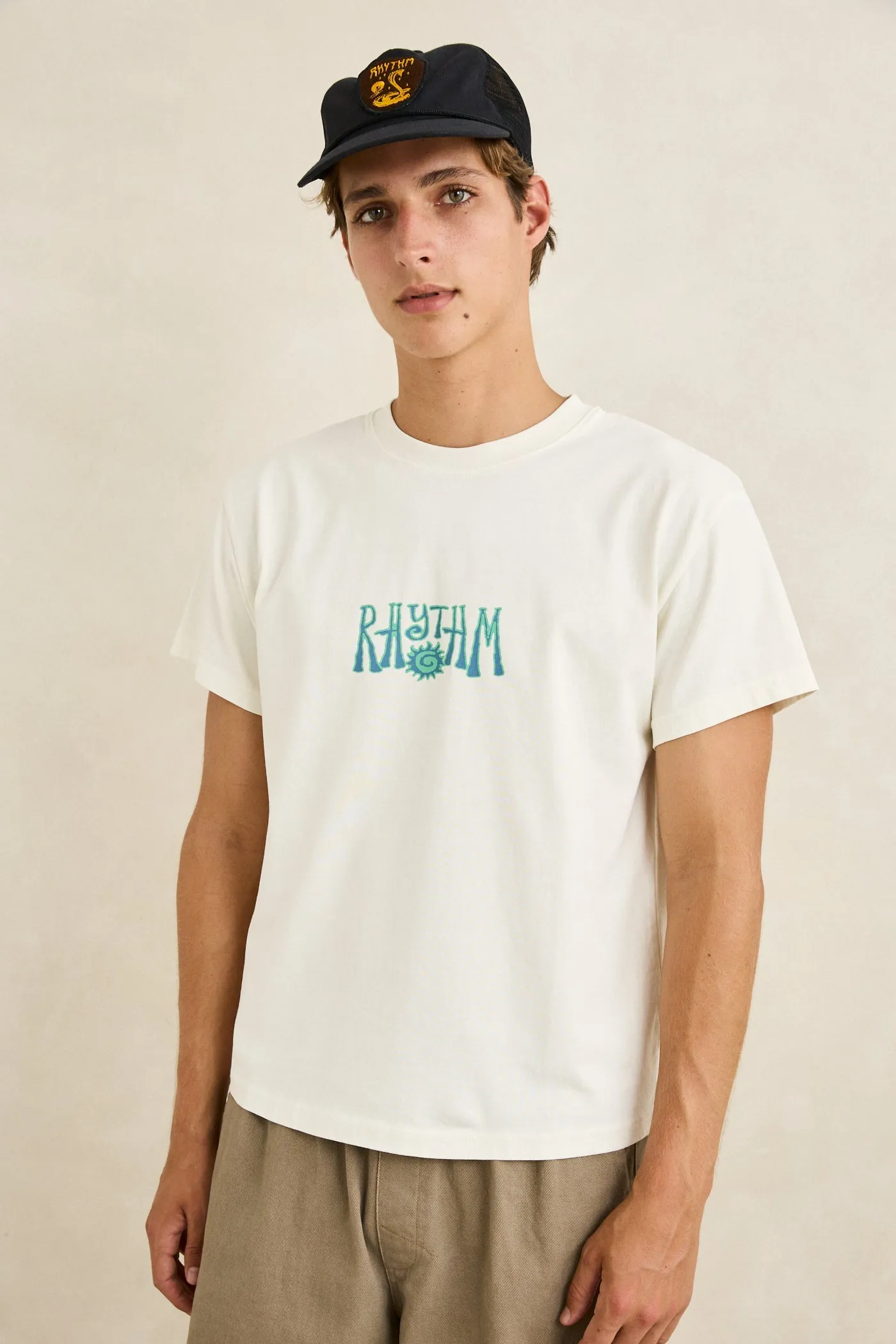 Fresh Stamp Band Ss T-Shirt Vintage White sold by Rhythm. product image thumbnail 4